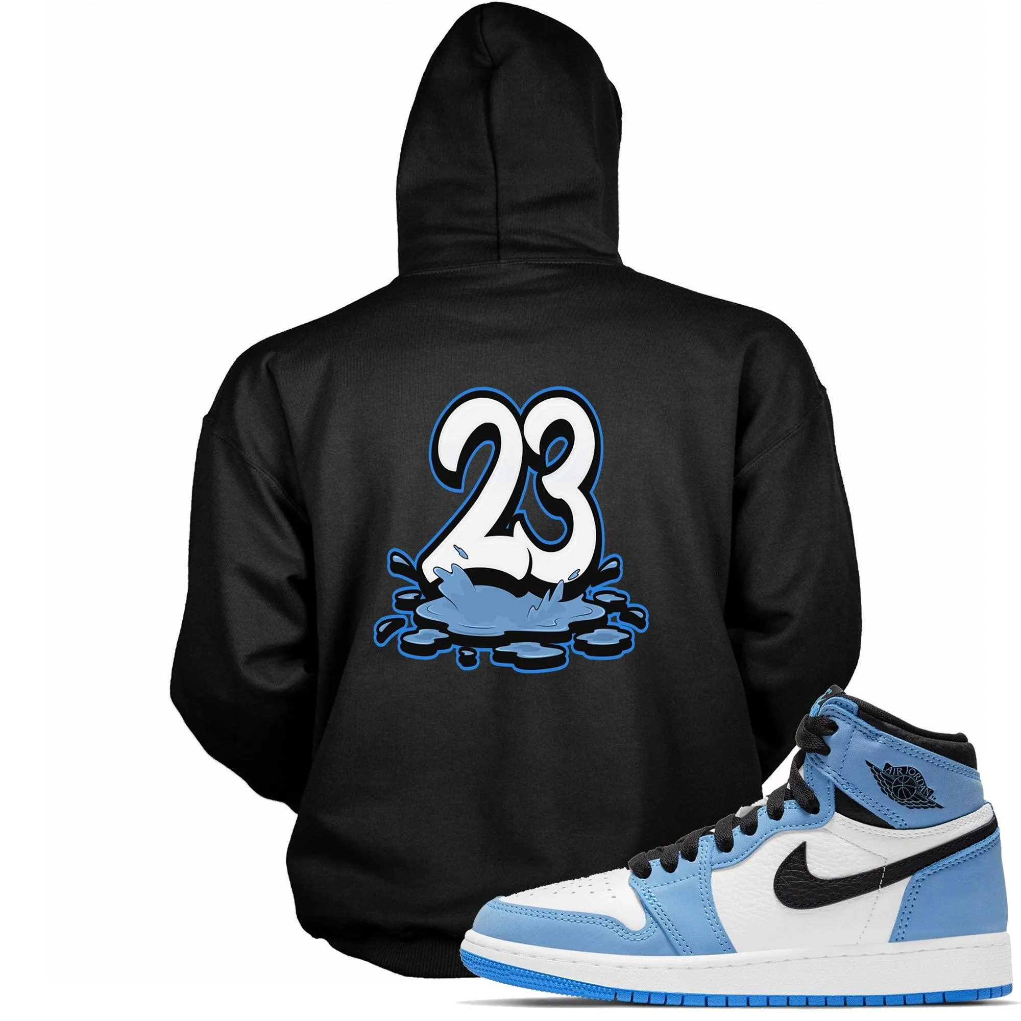 1 High White University Blue Black Hoodie 23 Melting