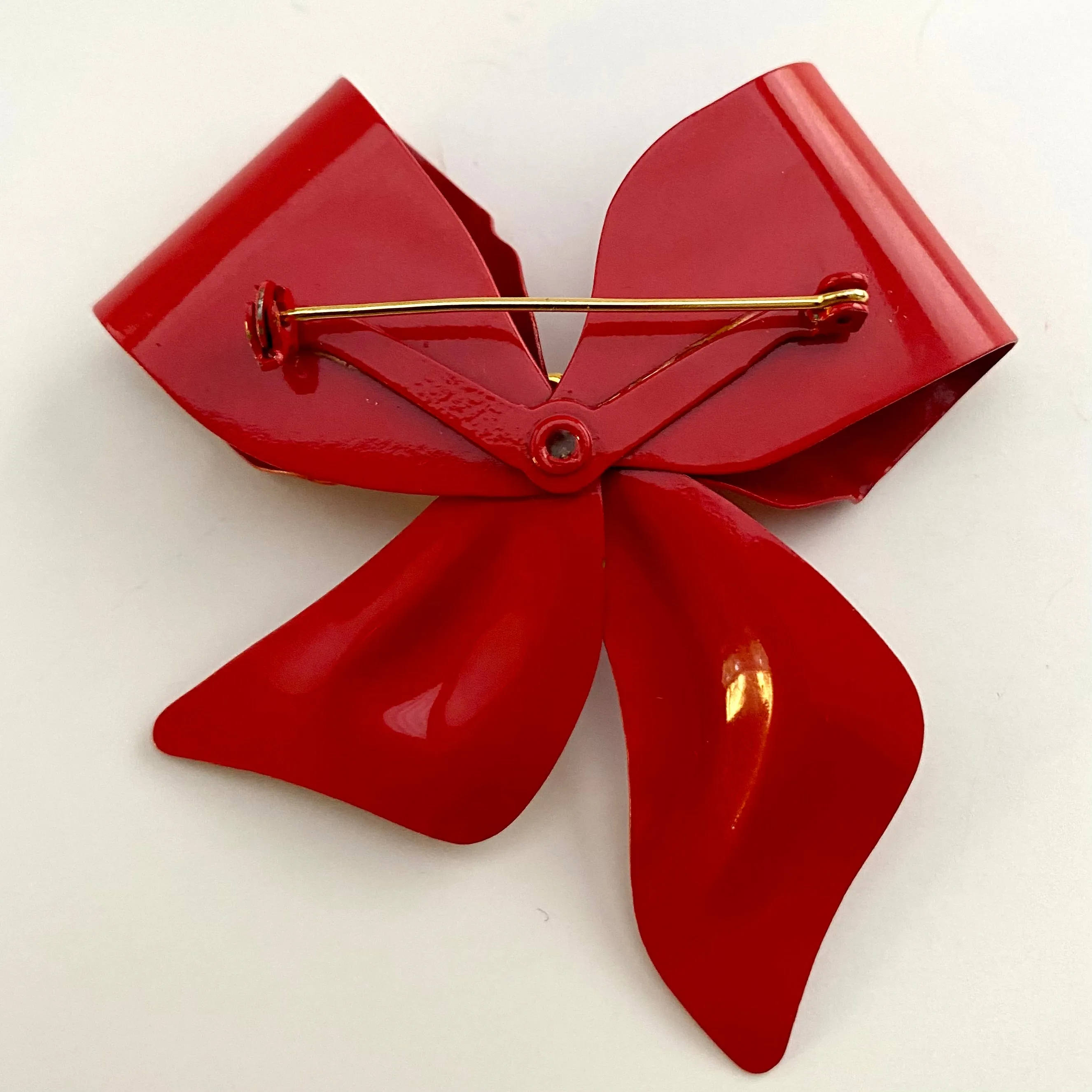 1960s Enamel Bow Brooch