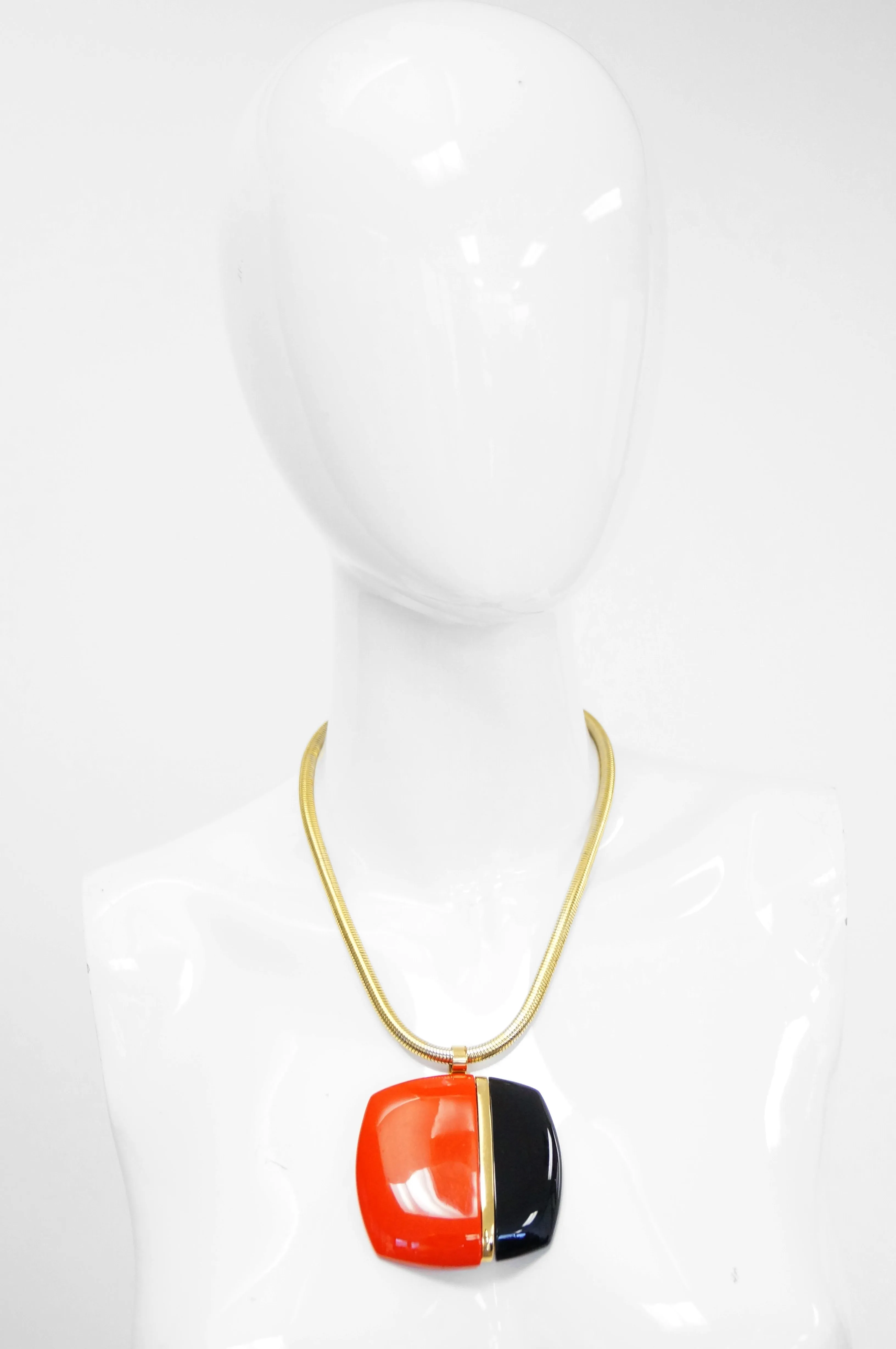 1970s Lanvin Lucite Medallion Necklace