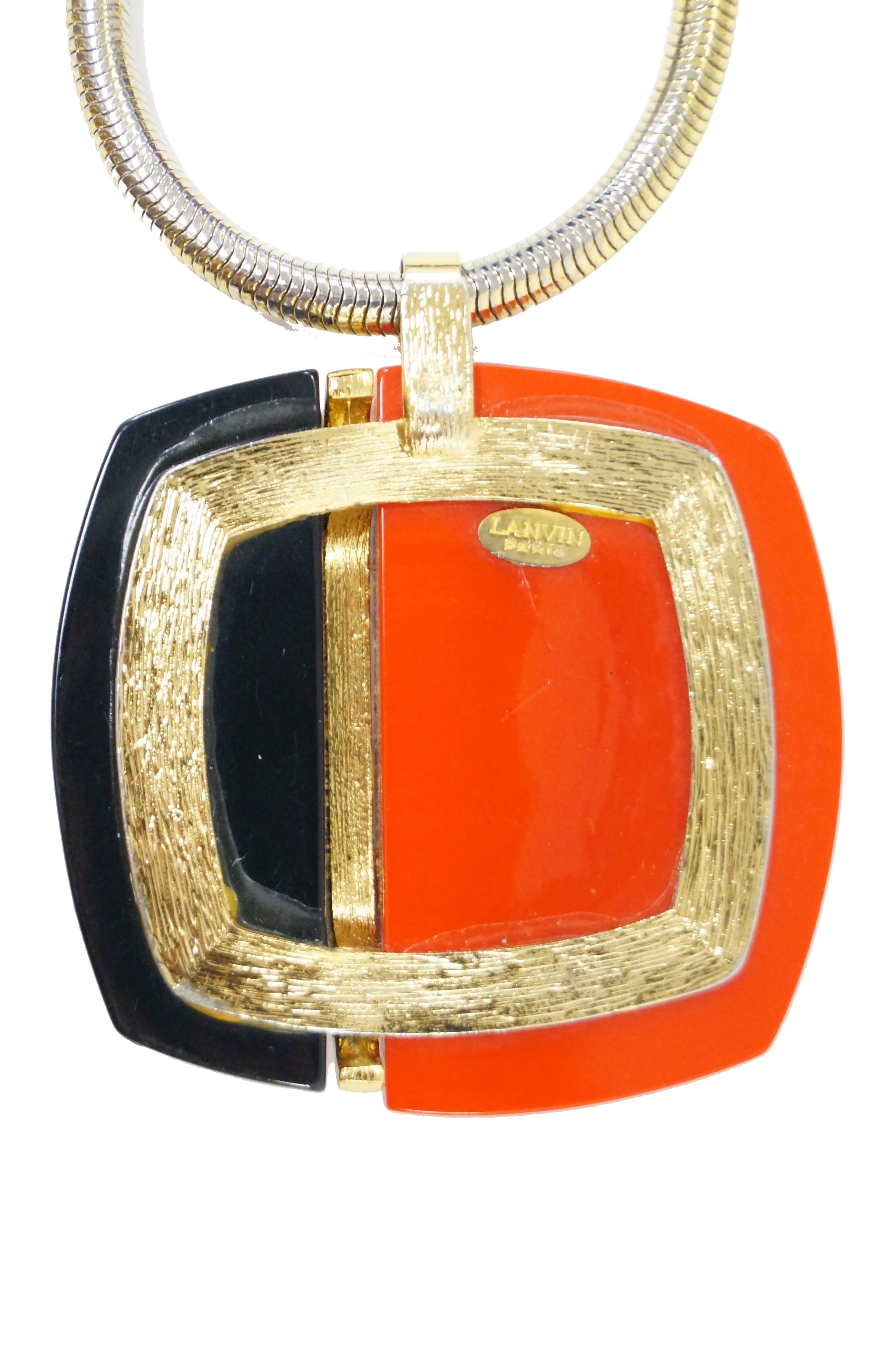 1970s Lanvin Lucite Medallion Necklace