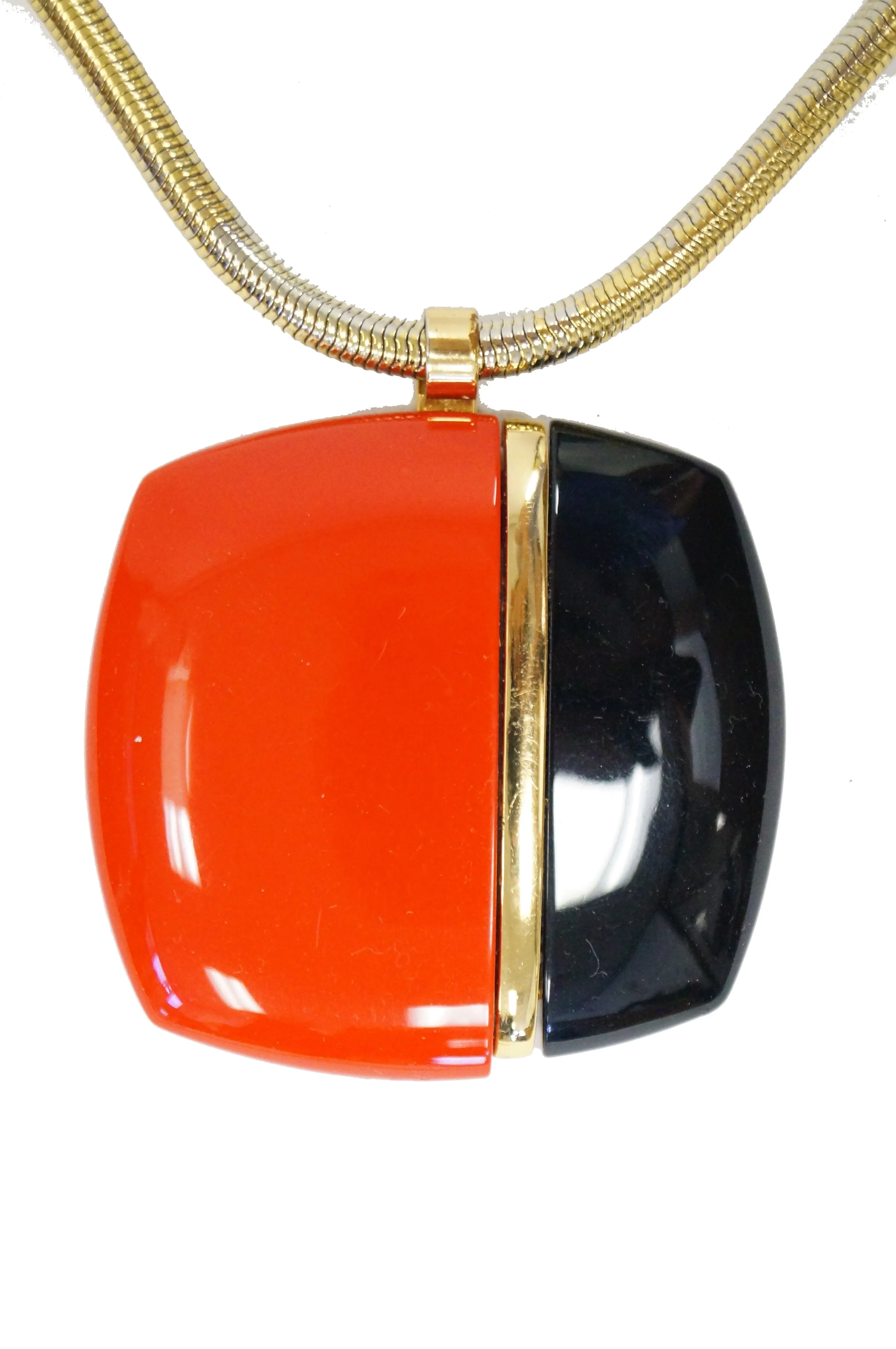 1970s Lanvin Lucite Medallion Necklace