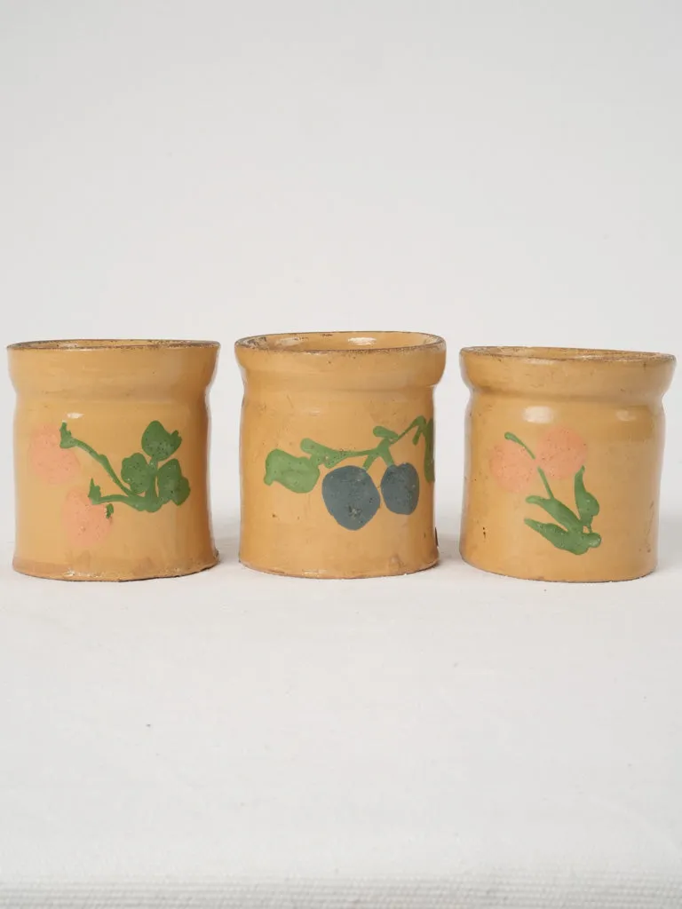 3 Antique French Pots à Confiture" (Jam Jars), Savoie, 4"