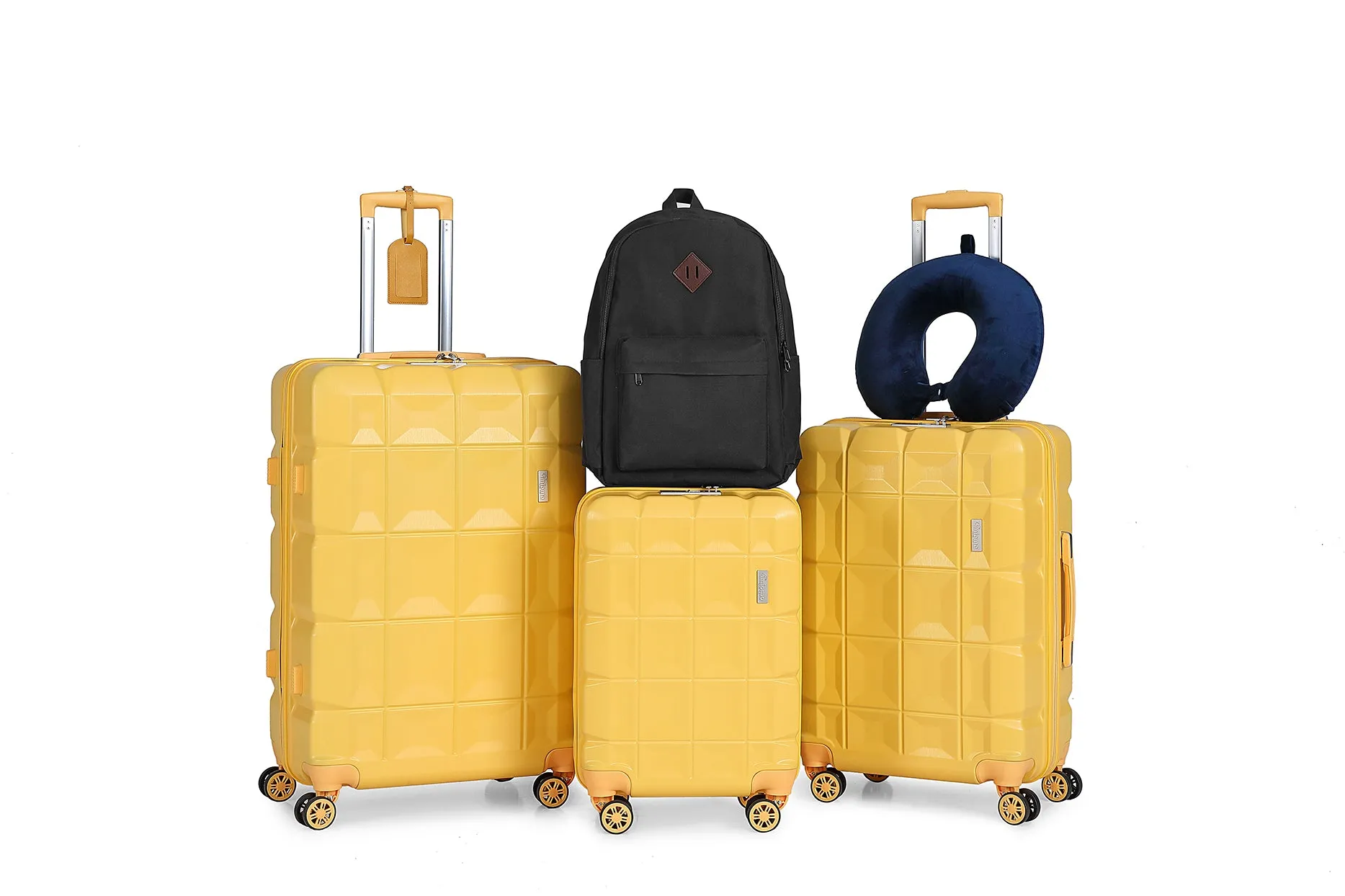 3 Pieces Set Suitcase Clearance, Hard Shell Cushion Luggage Set TR110