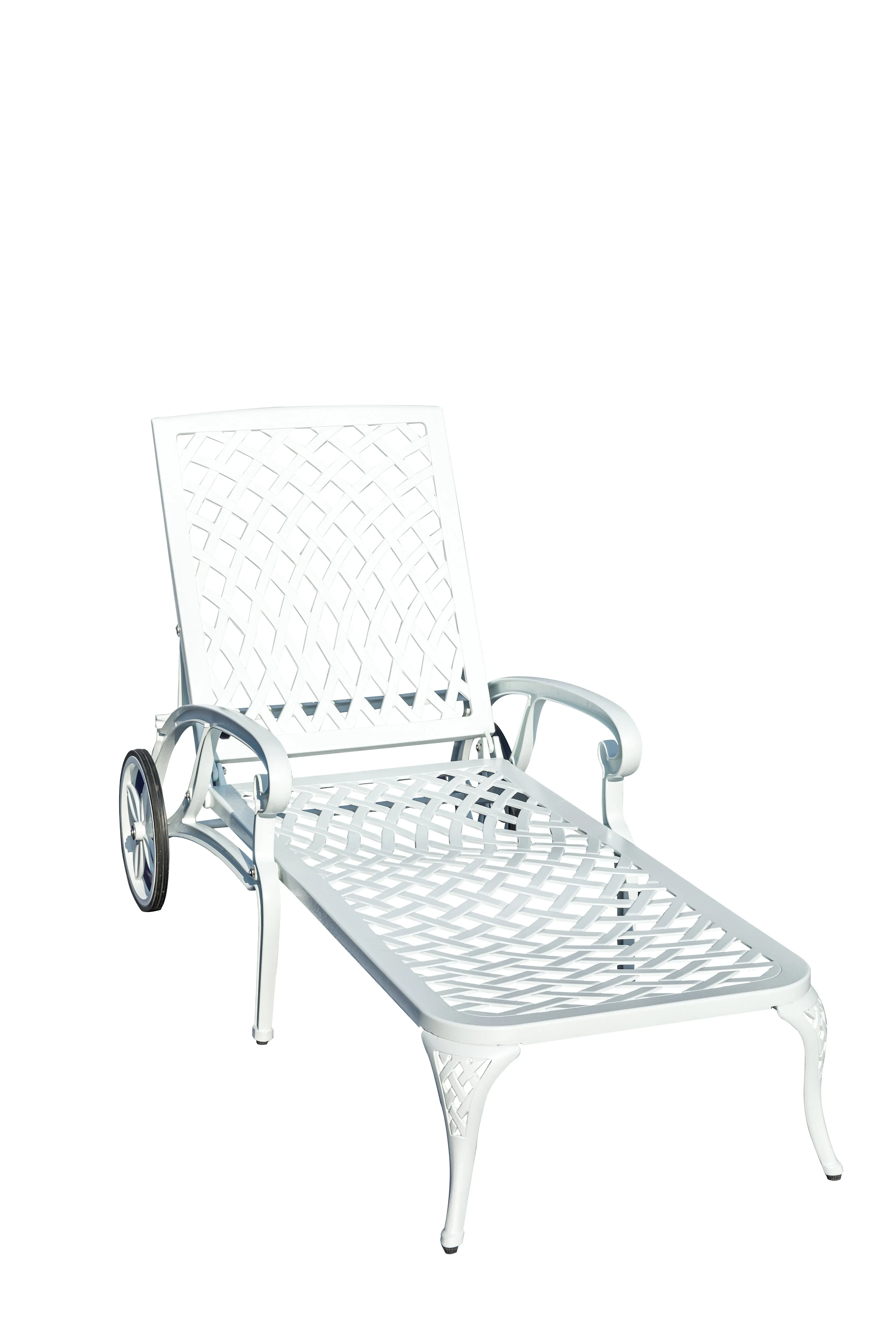 78663-WT -  Pure Elegance- White Cast Aluminium Garden Bench for Outdoor Tranquility