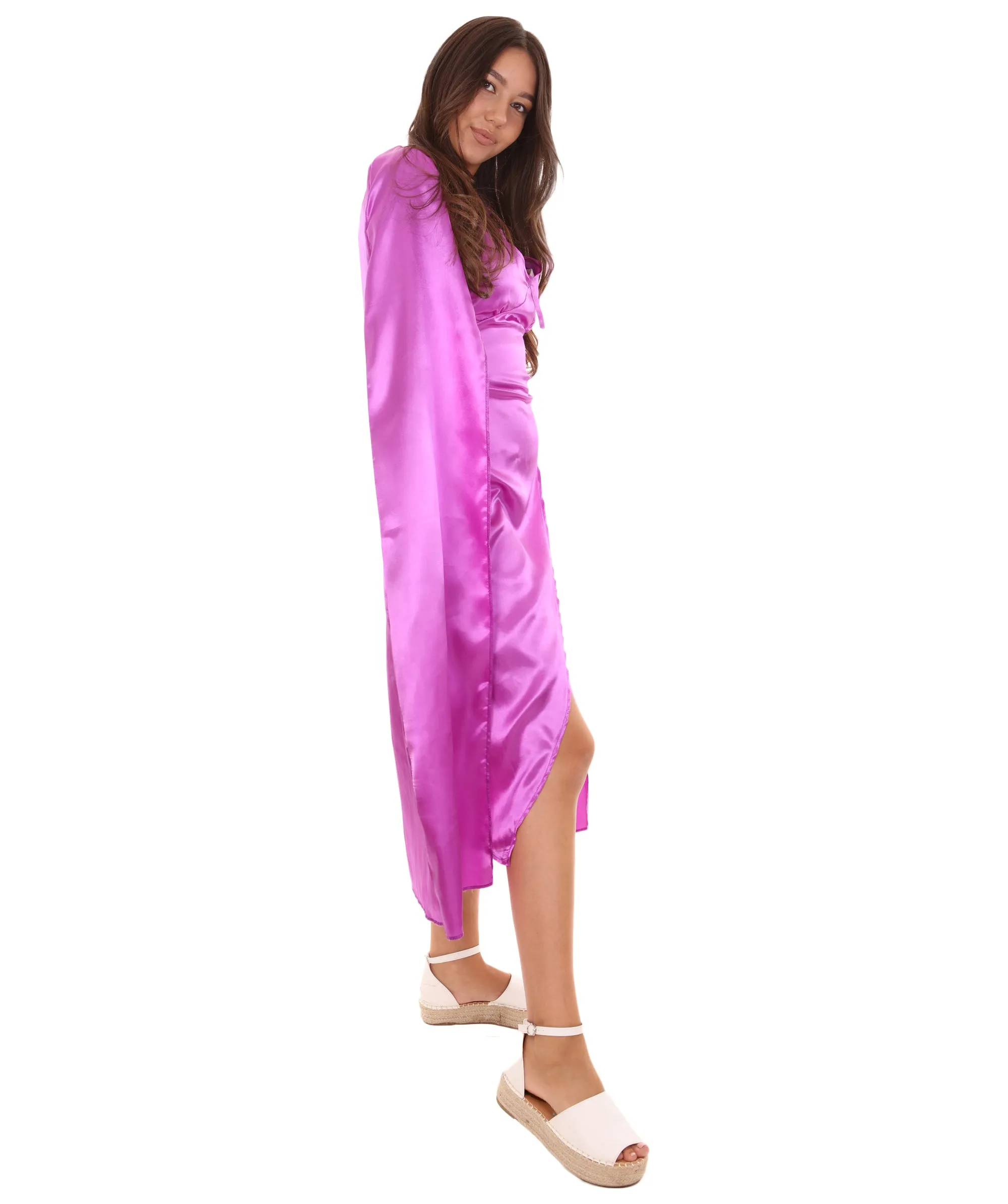 Adult Women's Costume for Cosplay Game of Thrones Dragon Queen Purple Dress with Cloak