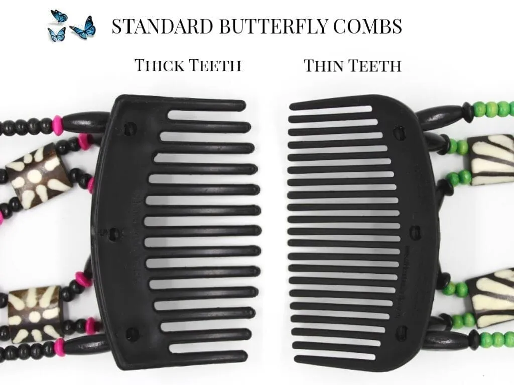 African Butterfly Hair Comb - Gemstone Brown 80