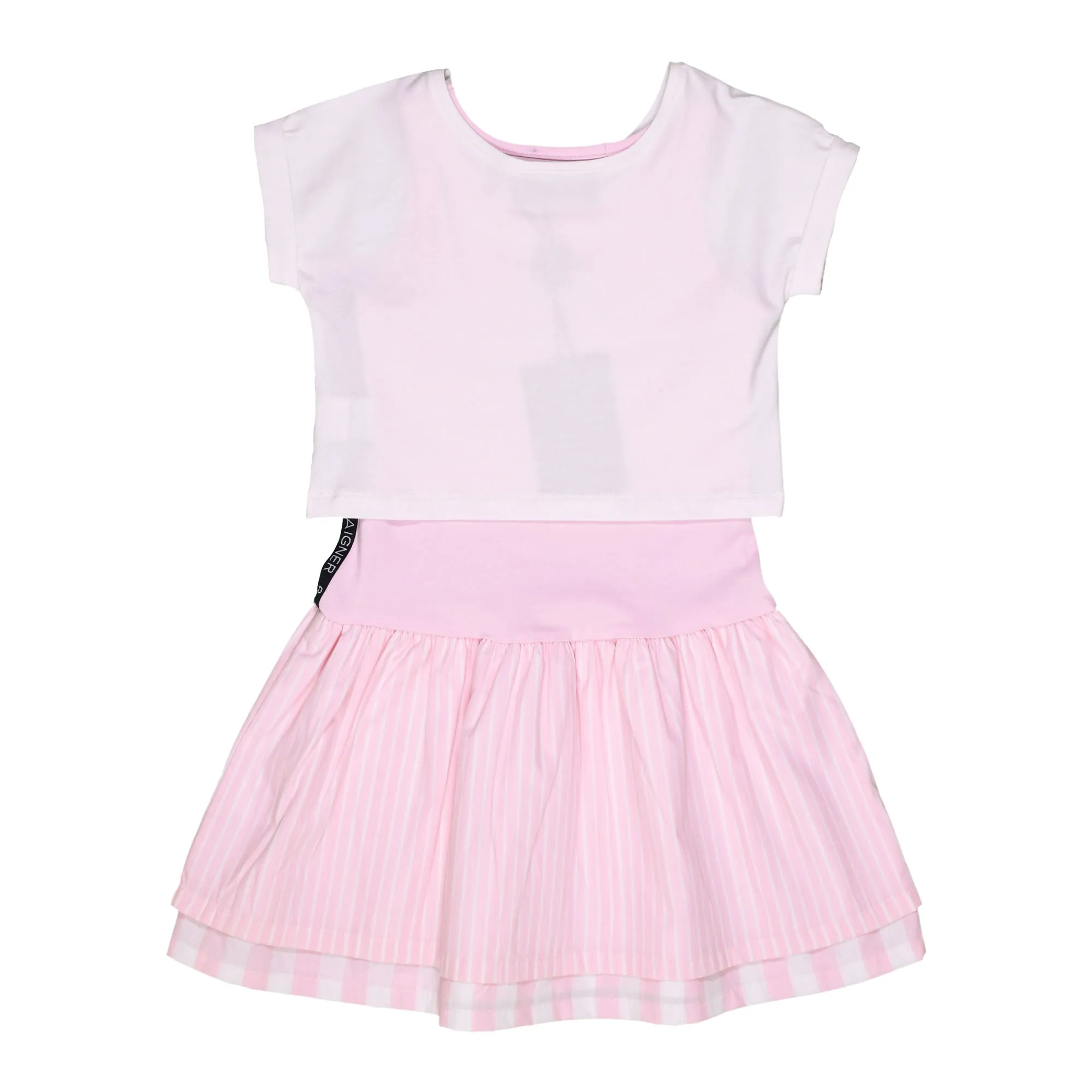 Aigner Kids White & Pink Set Dress