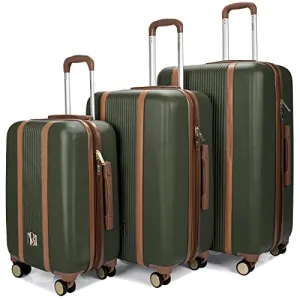 Badgley Mischka Mia 3 Piece Expandable Retro Luggage Set