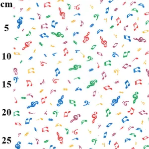 Cotton Blends Polycotton Prints Novelty And Misc. Prints Musical Notes Multi on White TC0024