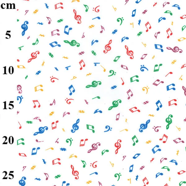 Cotton Blends Polycotton Prints Novelty And Misc. Prints Musical Notes Multi on White TC0024