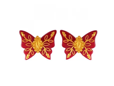 Dazzling 22k Gold  Pola Design Jewellery Set Butterfly Design