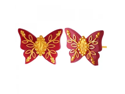 Dazzling 22k Gold  Pola Design Jewellery Set Butterfly Design