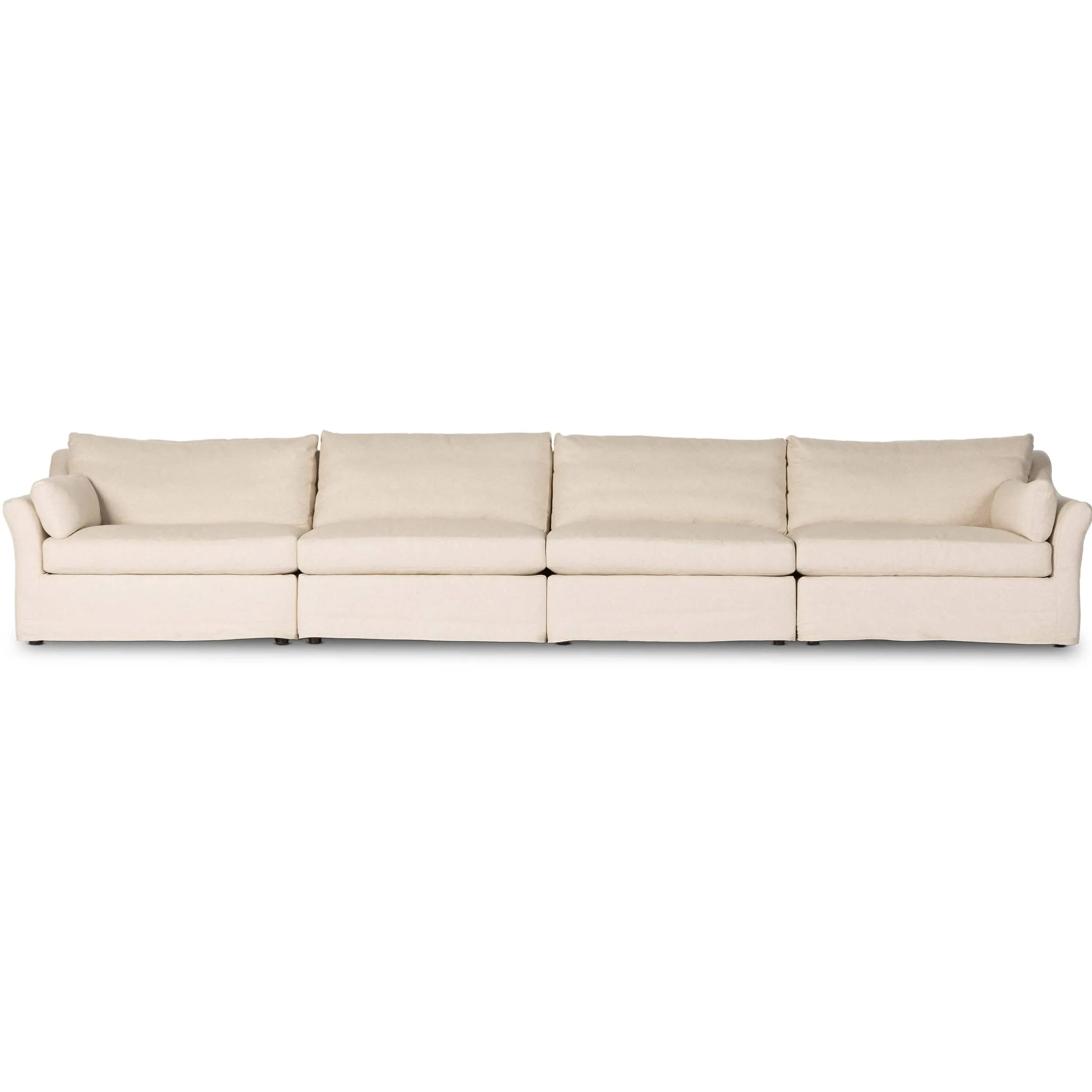 Delray 4 Piece Slipcover Sectional, Evere Oatmeal