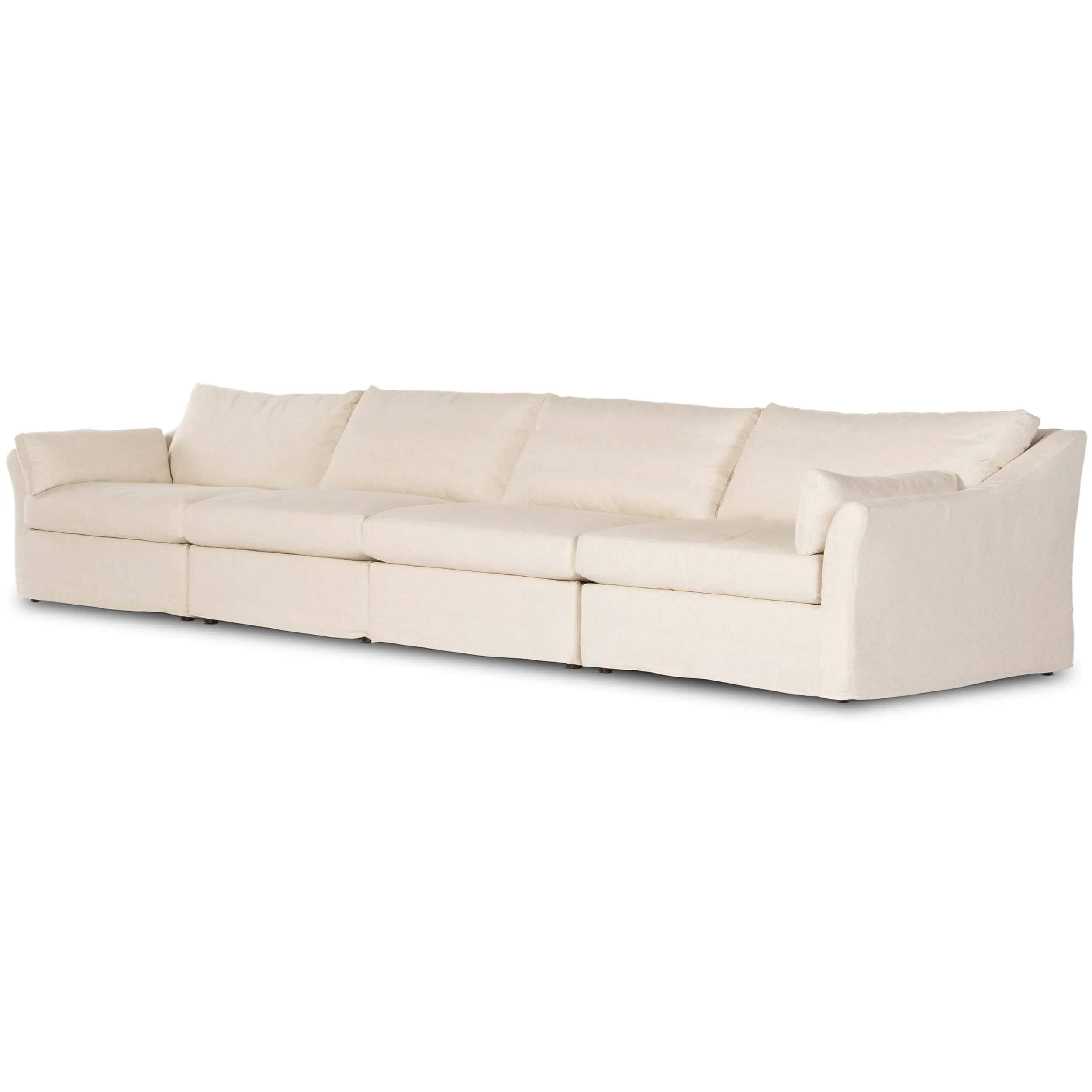 Delray 4 Piece Slipcover Sectional, Evere Oatmeal