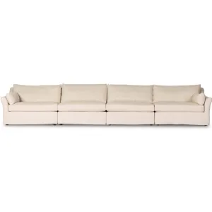 Delray 4 Piece Slipcover Sectional, Evere Oatmeal