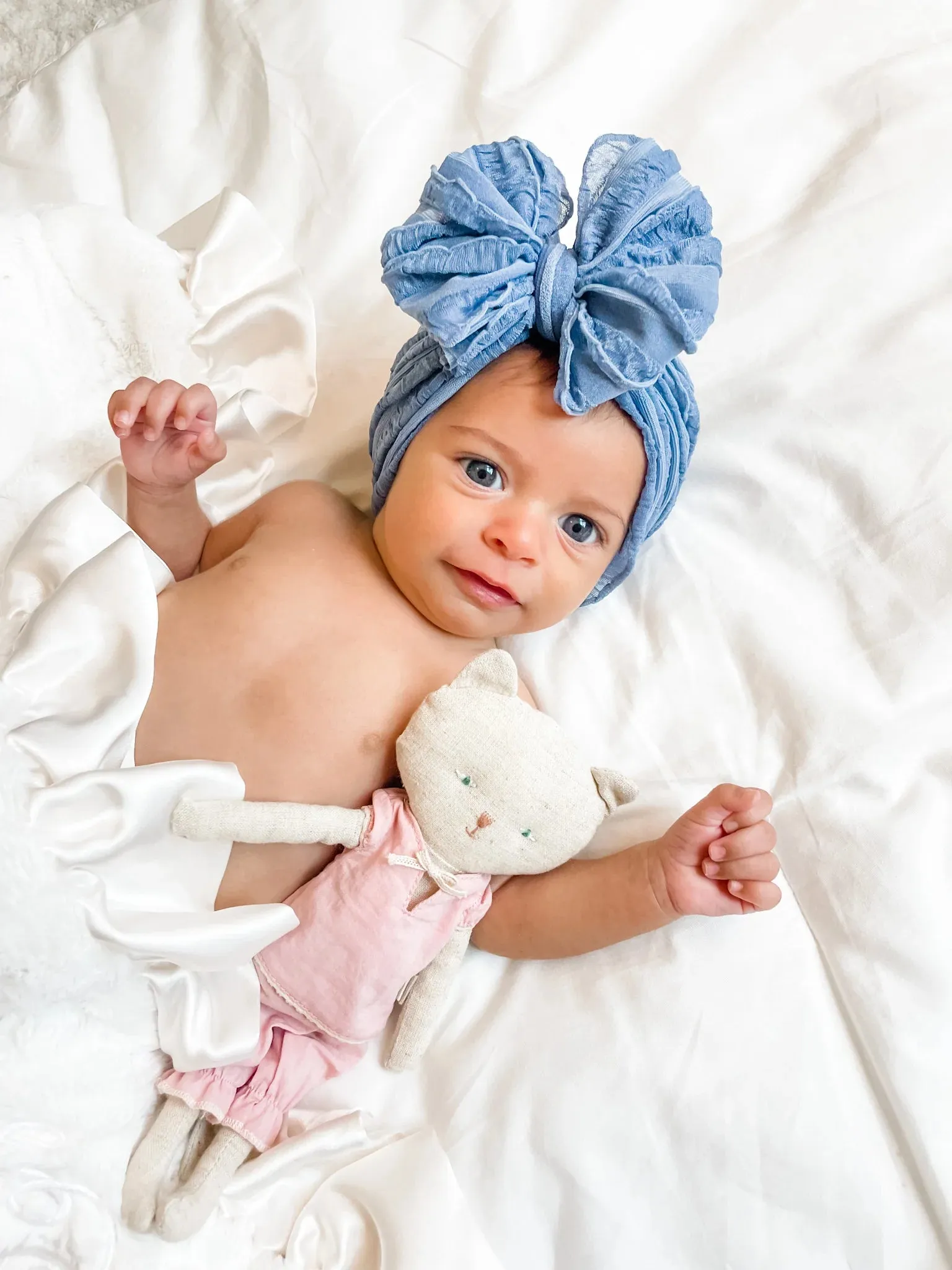 Denim Ruffled Headband