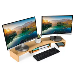 Dual Monitor Riser, Set Of 3 - Elevate Your Workspace With Adjustable