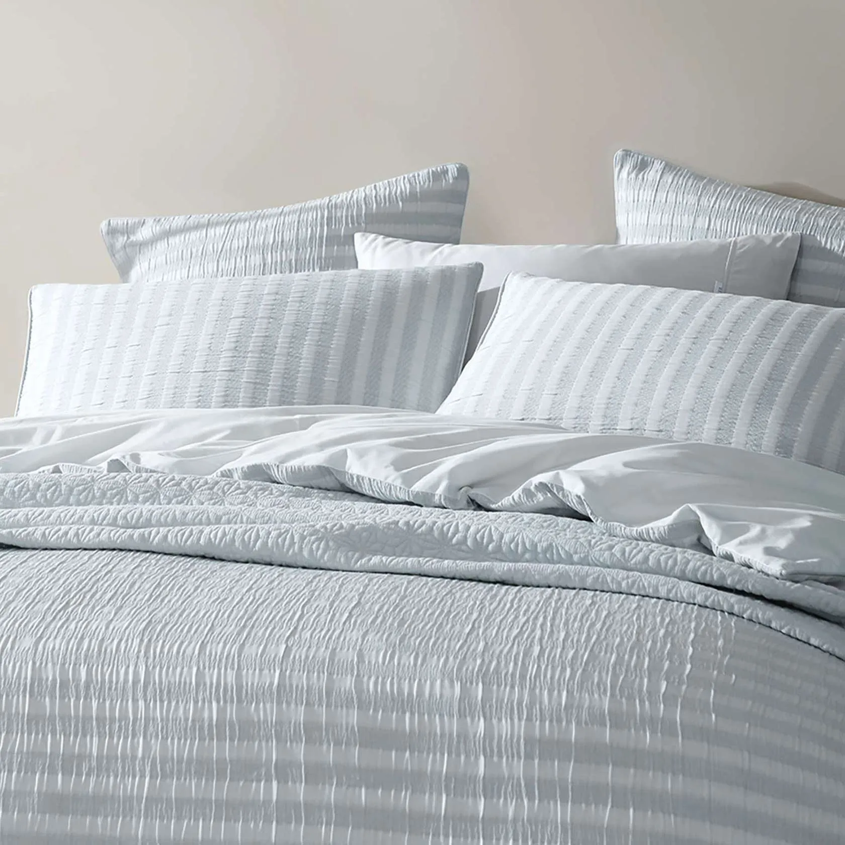 Emmet Sage Quilt Cover Set by Logan & Mason Platinum