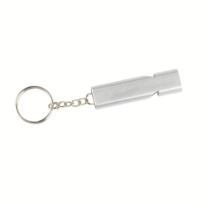 Flat Aluminum Alloy Dualfrequency Survival Whistle for Outdoor Emergencies