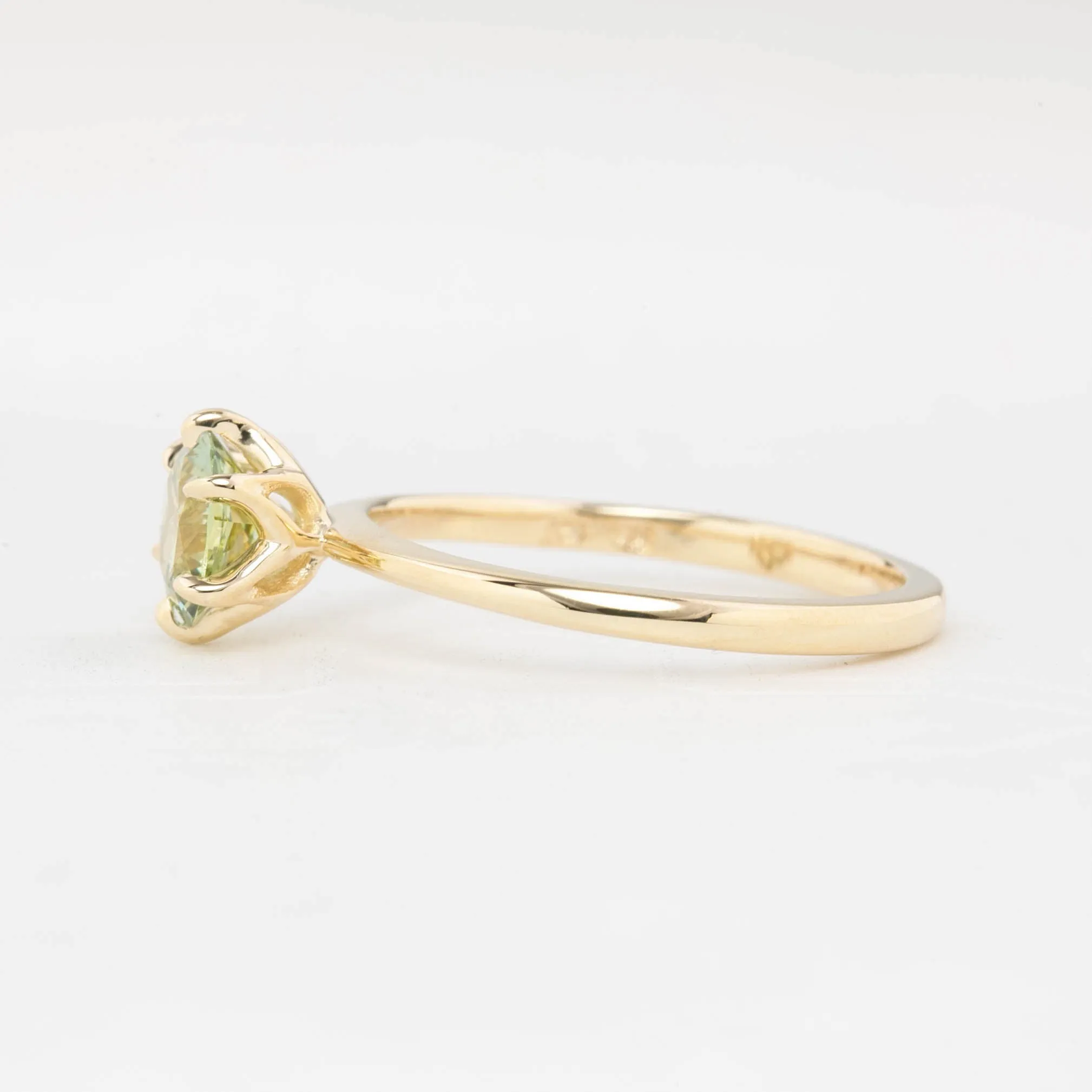 Floryn Ring 1.13ct Parti Green Yellow Montana Sapphire Ring 14K Yellow Gold, One of a kind