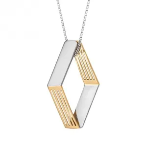 Geo Cage Design Yellow Gold Pendant P5196