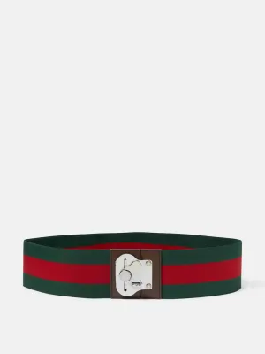 Green and red luggage strap