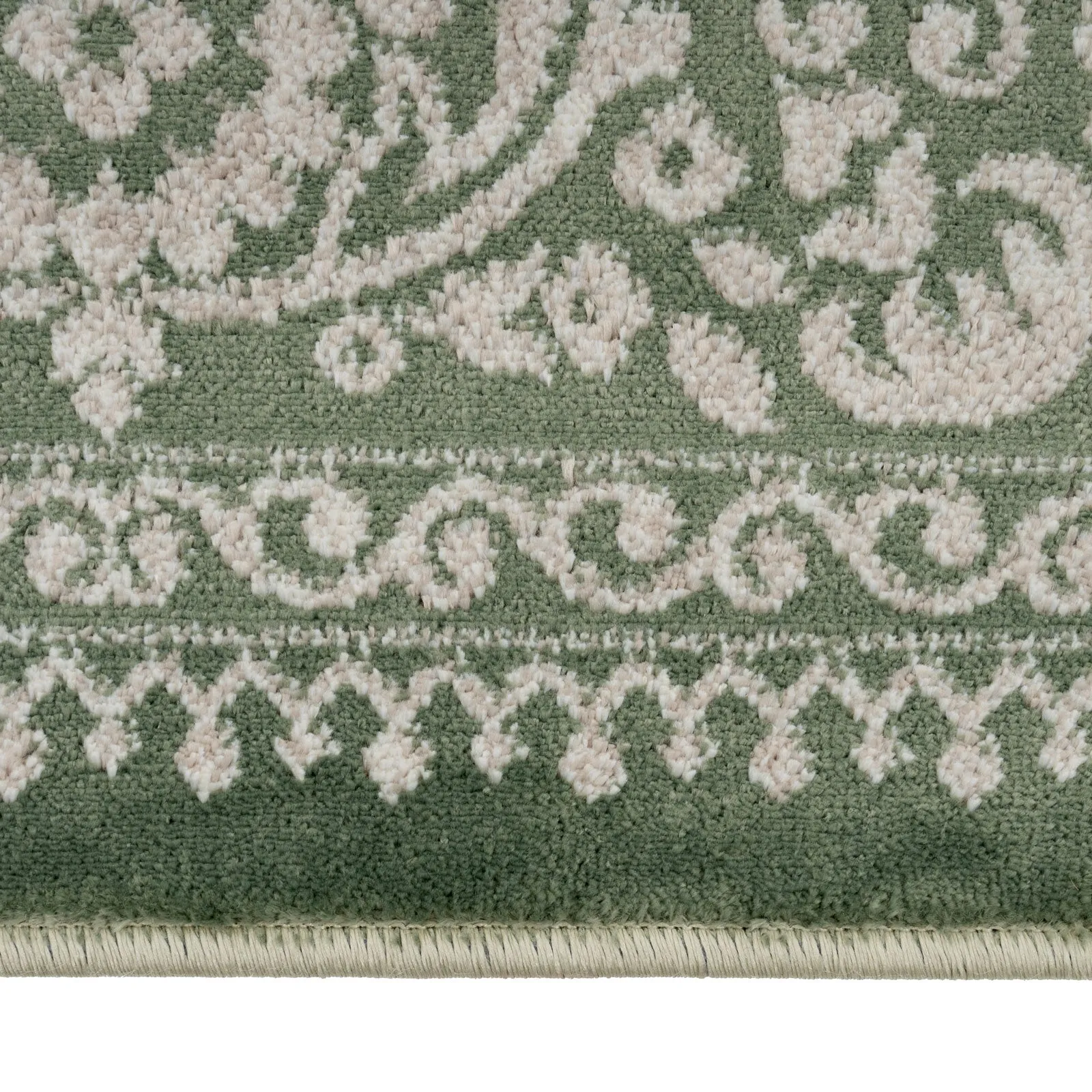 Green Ornate Medallion Rug - Jamila