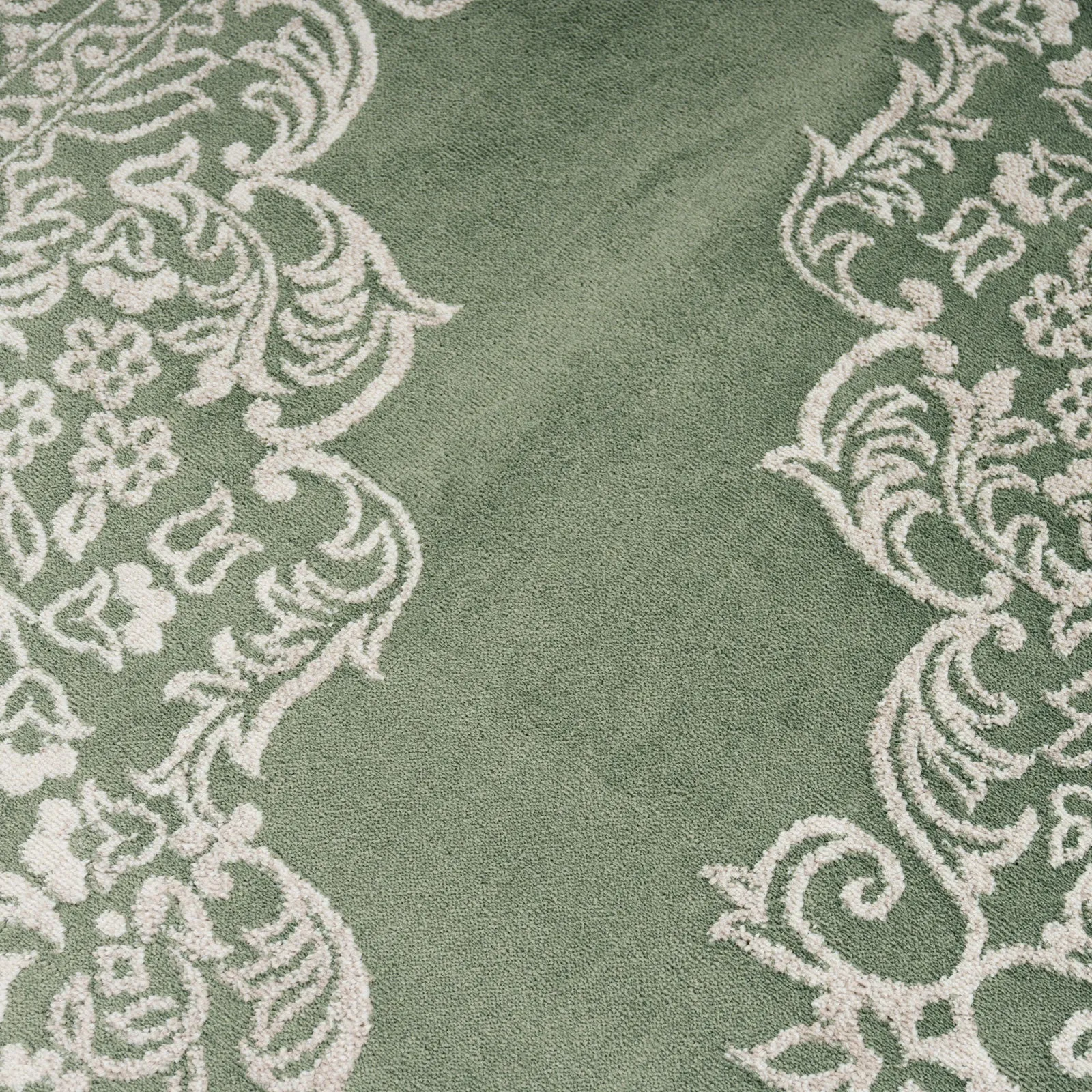 Green Ornate Medallion Rug - Jamila