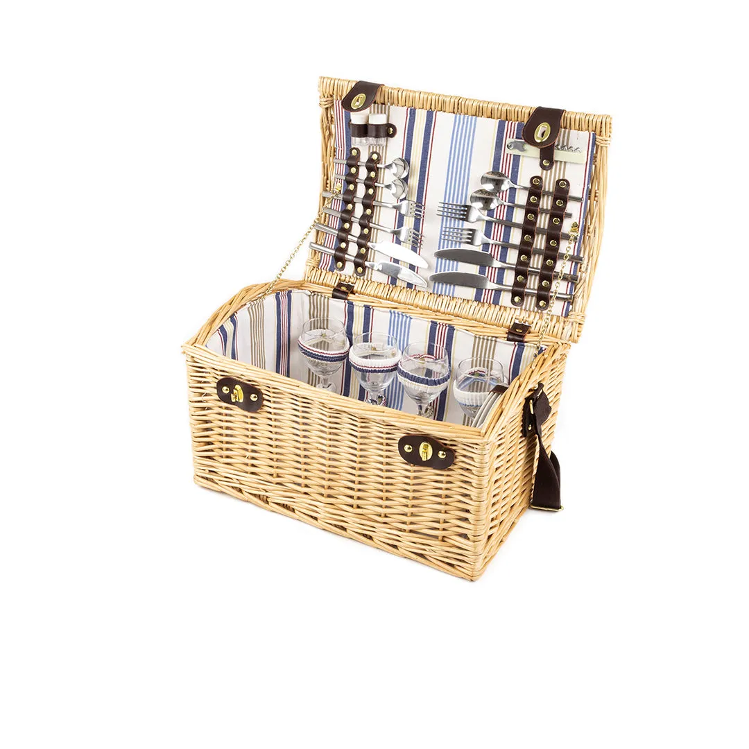 Greenfield Collection Oxford Willow Picnic Hamper for Four People