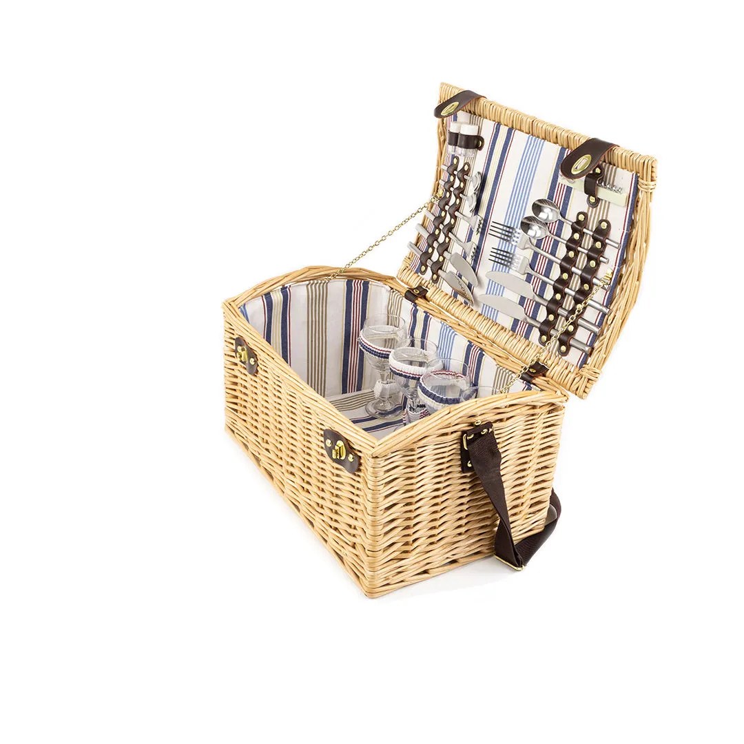 Greenfield Collection Oxford Willow Picnic Hamper for Four People