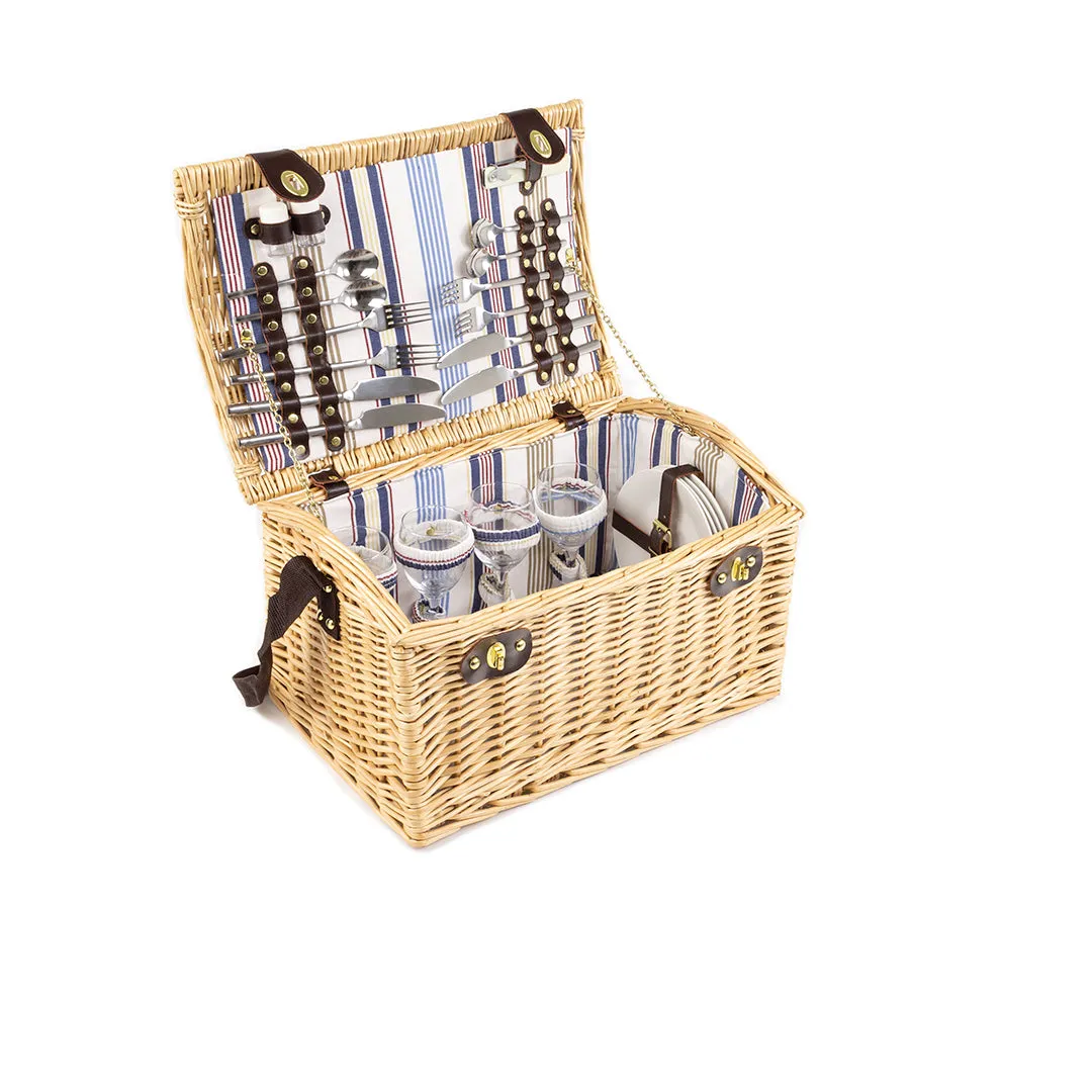 Greenfield Collection Oxford Willow Picnic Hamper for Four People