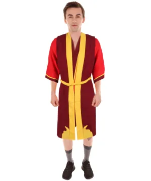 HPO Adult Men's Red Anime Uniform Costume| Perfect for Halloween| Flame-retardant Synthetic Fabric