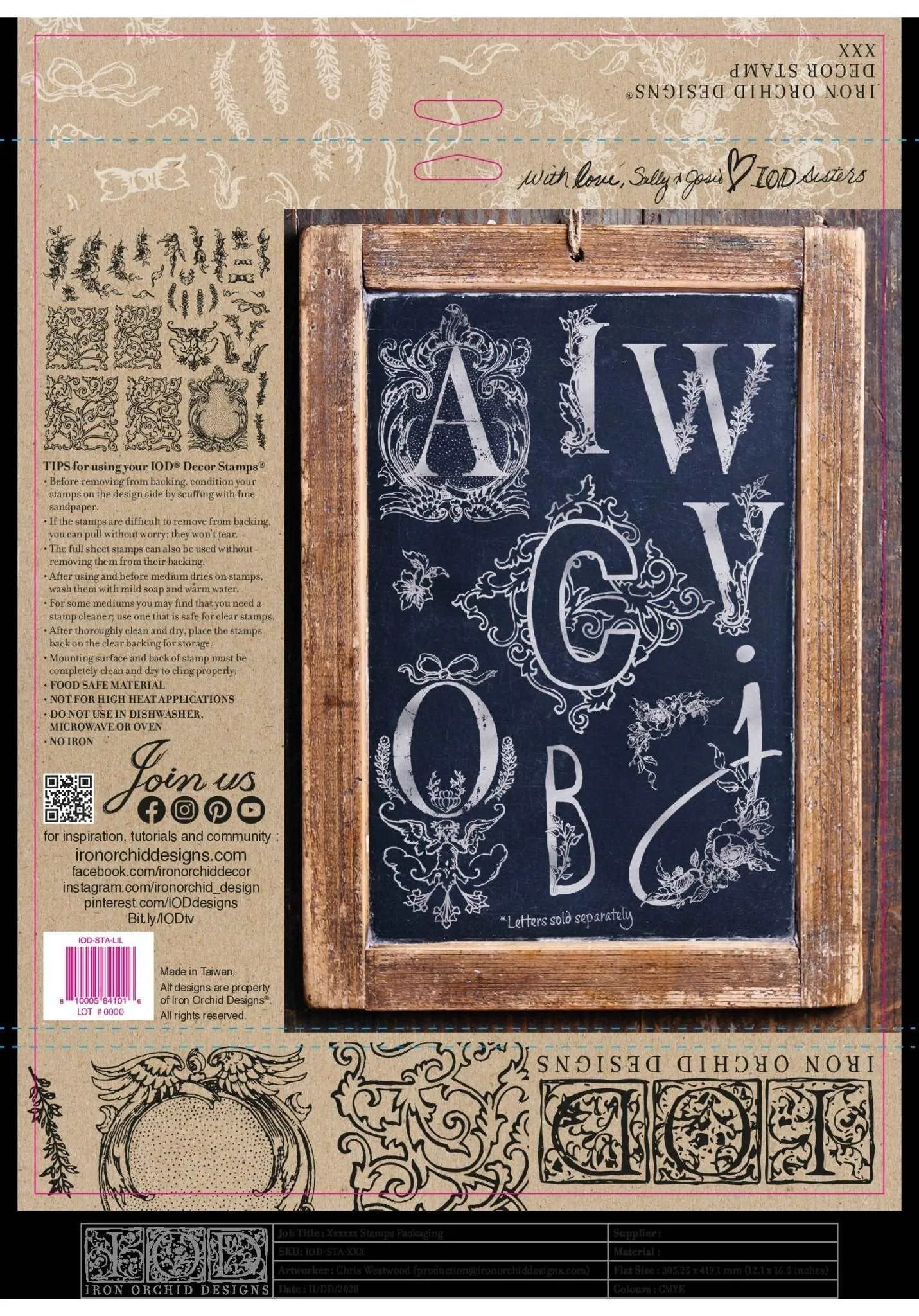 IOD Alphabellies Decor Stamp - Iron Orchid Designs