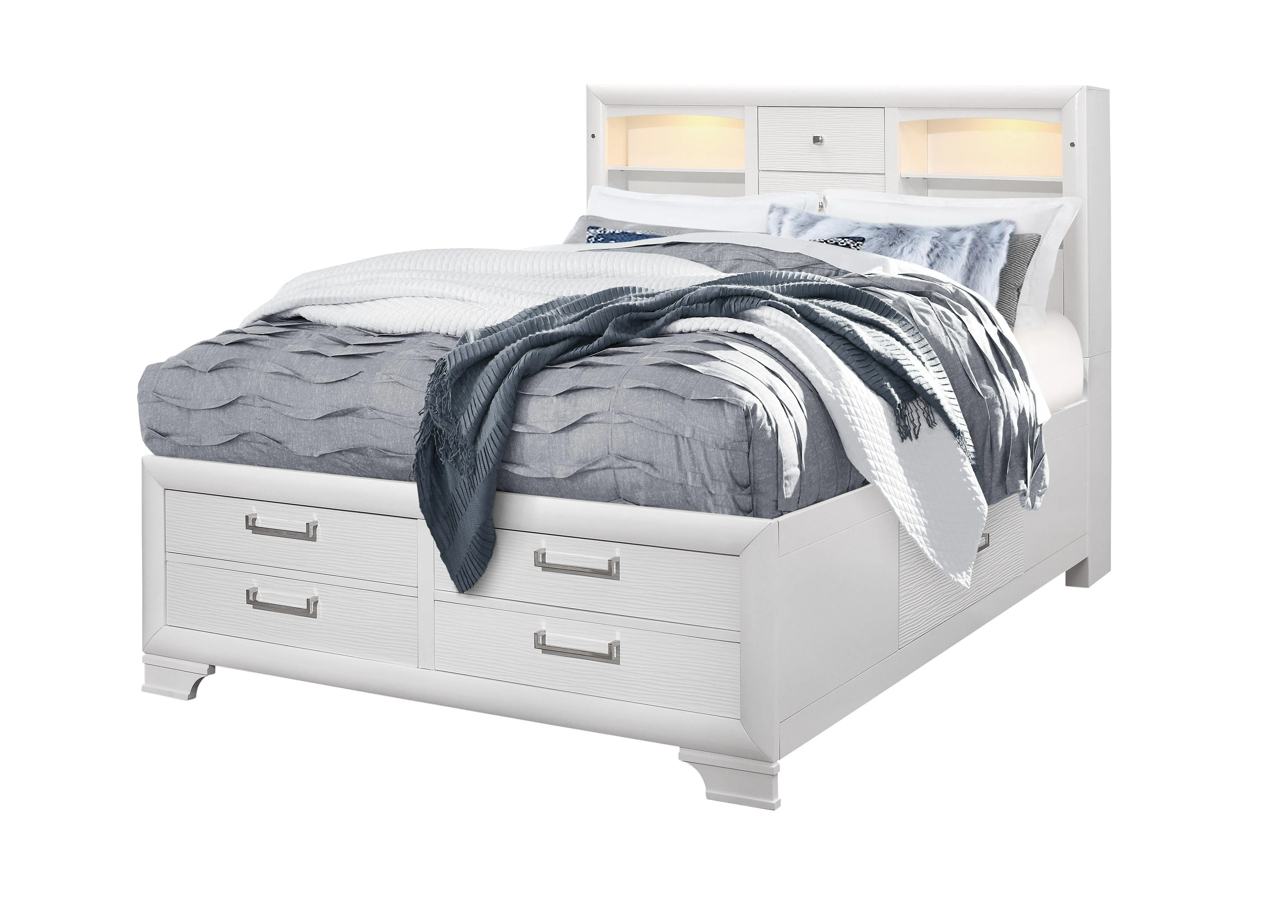 Jordyn White Queen Bed - Elegant White Bed