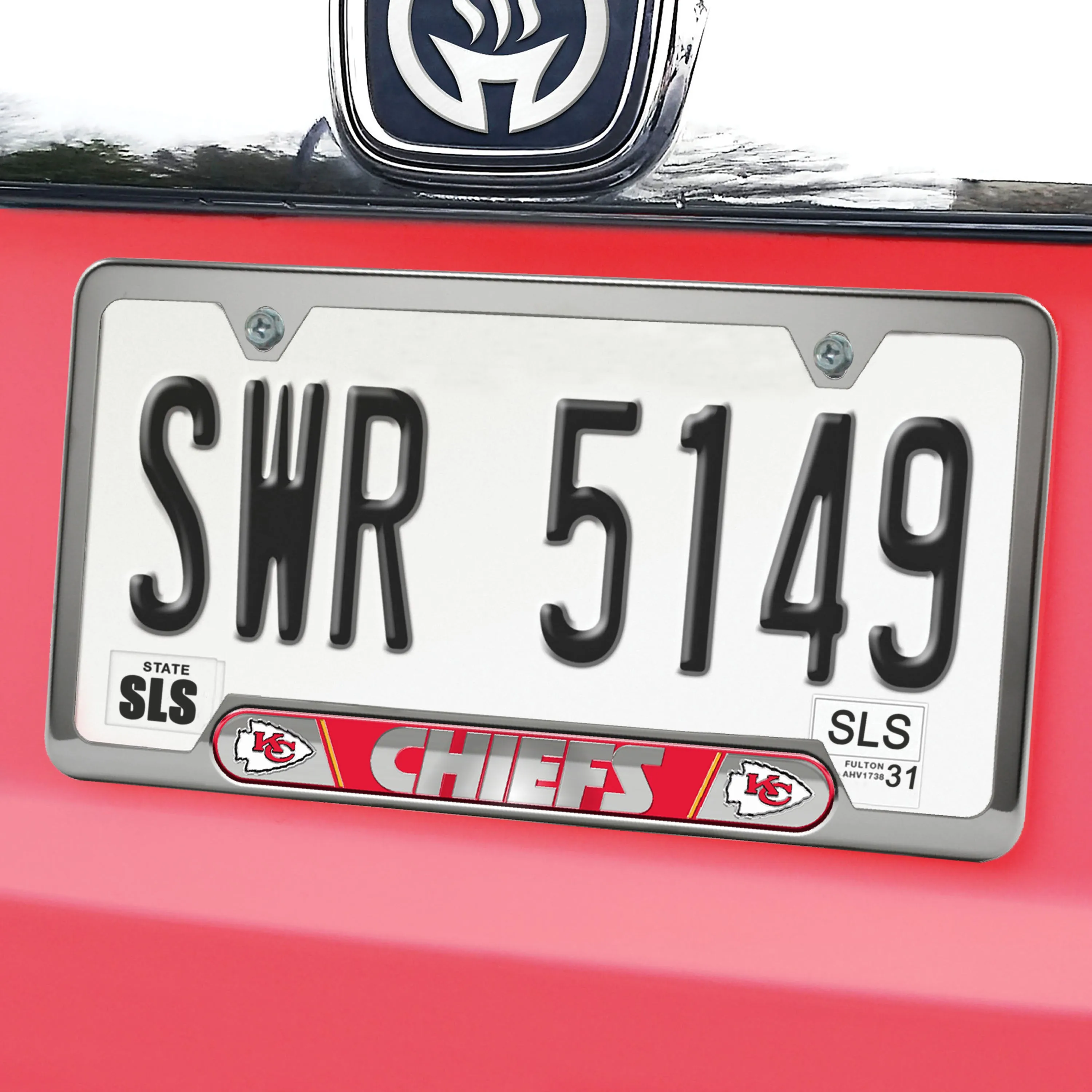 Kansas City Chiefs Embossed License Plate Frame, 6.25in x 12.25in