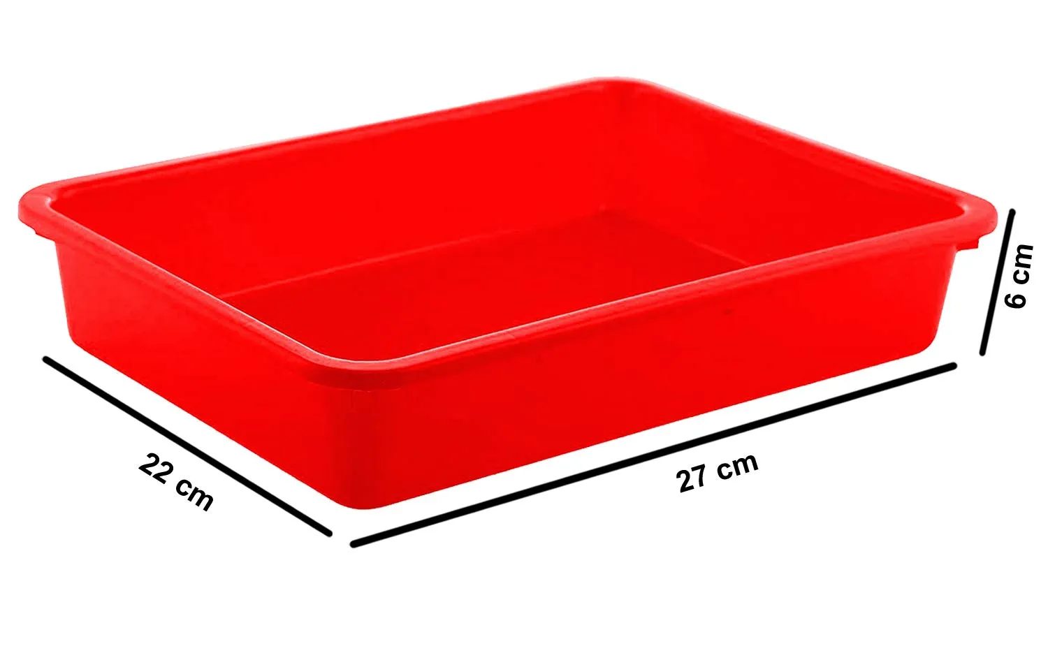 Kuber Industries Plastic Small Size Stationary Office Tray, File Tray, Document Tray, Paper Tray A4 Documents/Papers/Letters/Folders Holder Desk (Red)-Ctktc042799, Countertop, Tiered Shelf