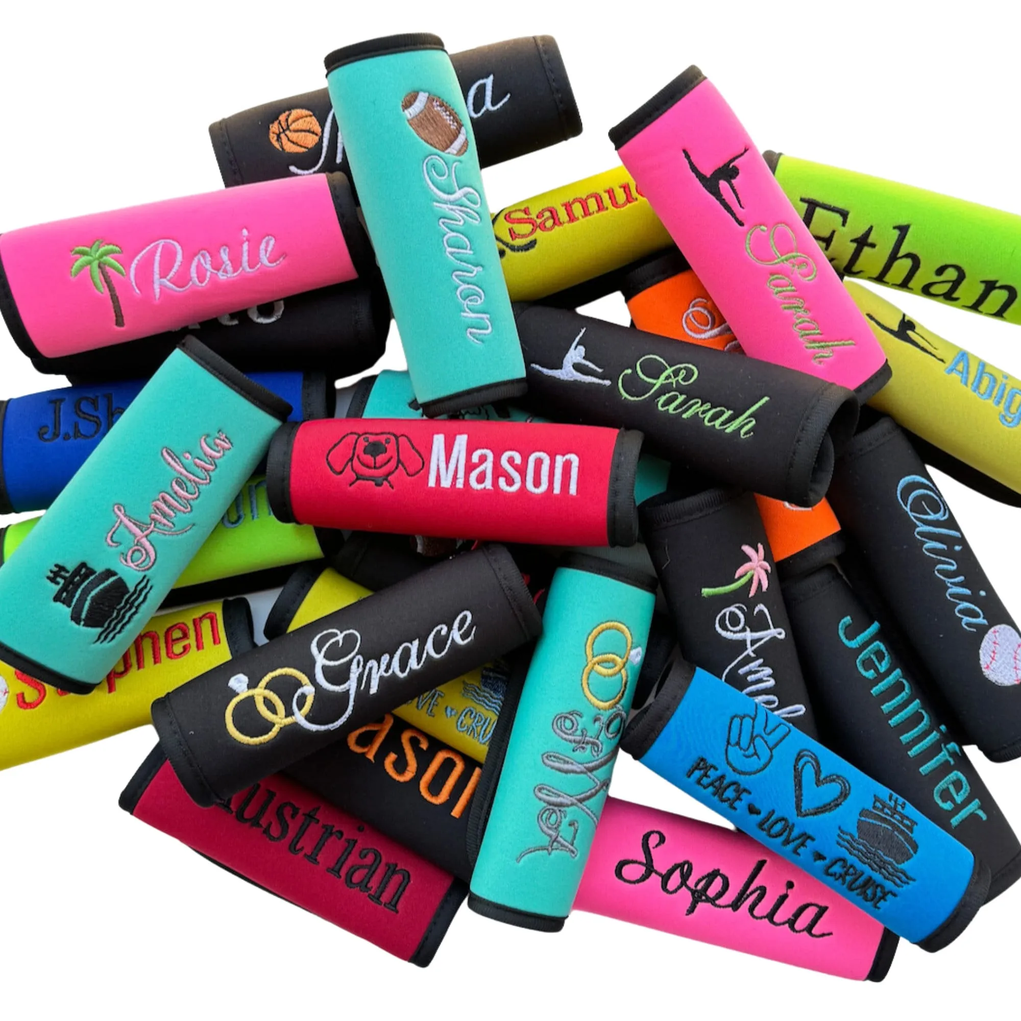 Lacrosse Name Luggage Handle Wrap Personalized and Embroidered, Lacrosse Name Suitcase Tag