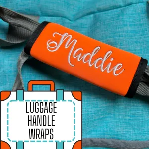 Luggage Handle Wrap Personalized and Embroidered, Name Suitcase Tag