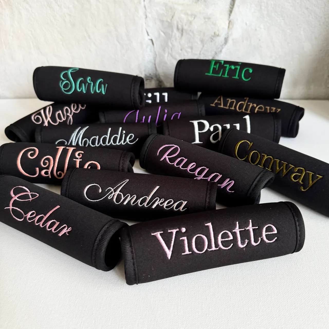 Luggage Handle Wrap Personalized and Embroidered, Name Suitcase Tag