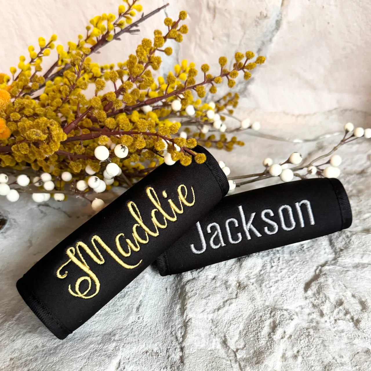 Luggage Handle Wrap Personalized and Embroidered, Name Suitcase Tag