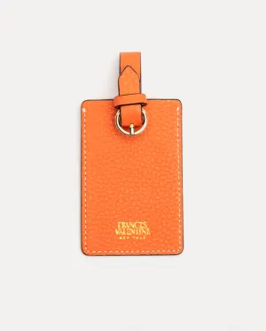 Luggage Tag Tumbled Leather Tangerine