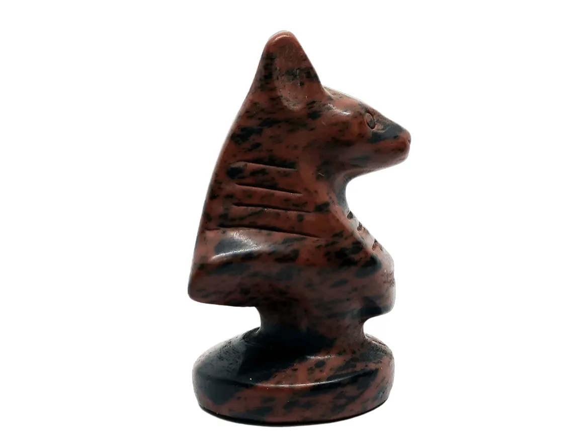 Mahogany Obsidian Crystal Anubis Small Carving