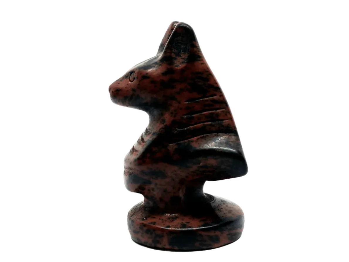 Mahogany Obsidian Crystal Anubis Small Carving