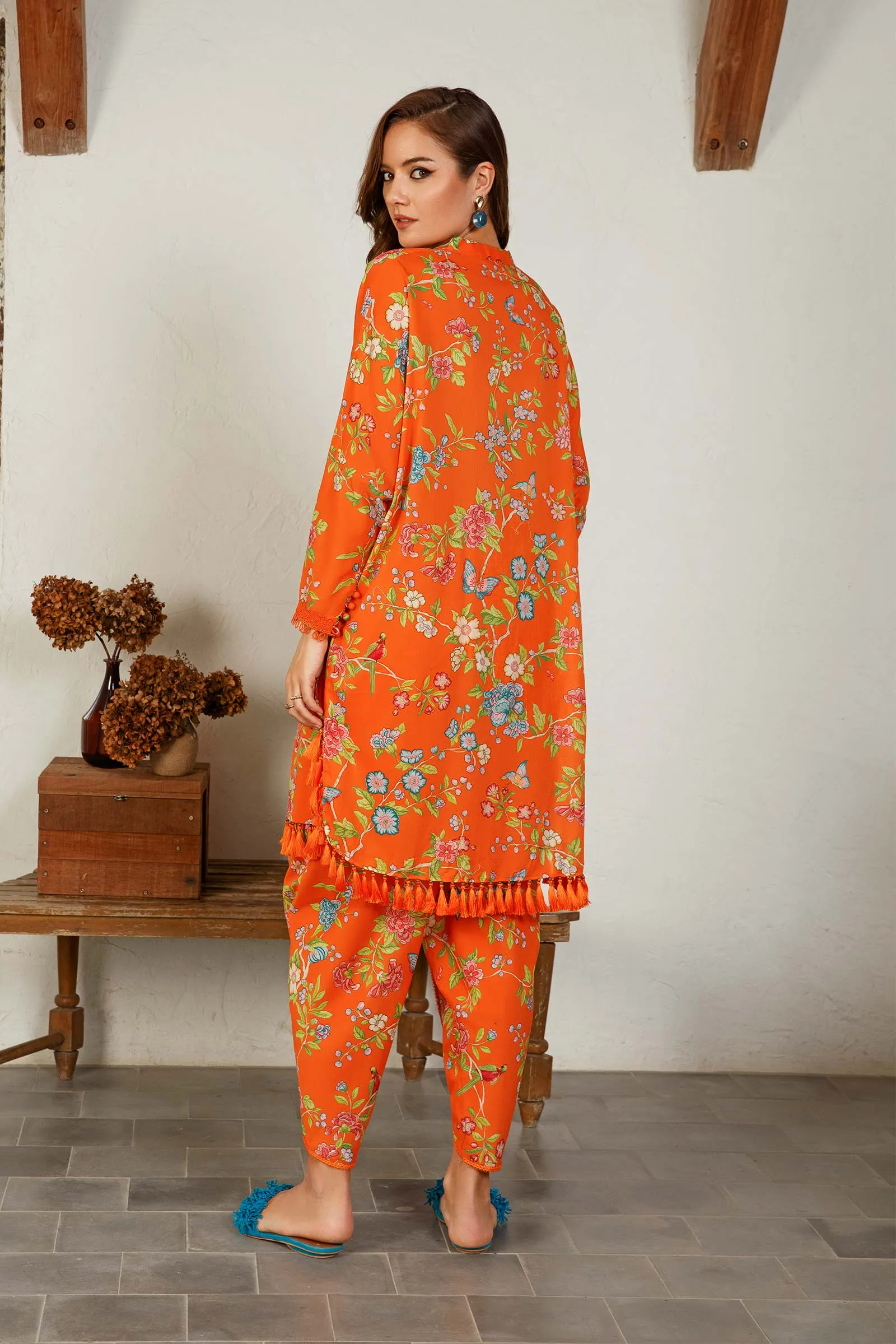 MARIA.B MBasics Lawn Collection – Orange MB-US23-101-A