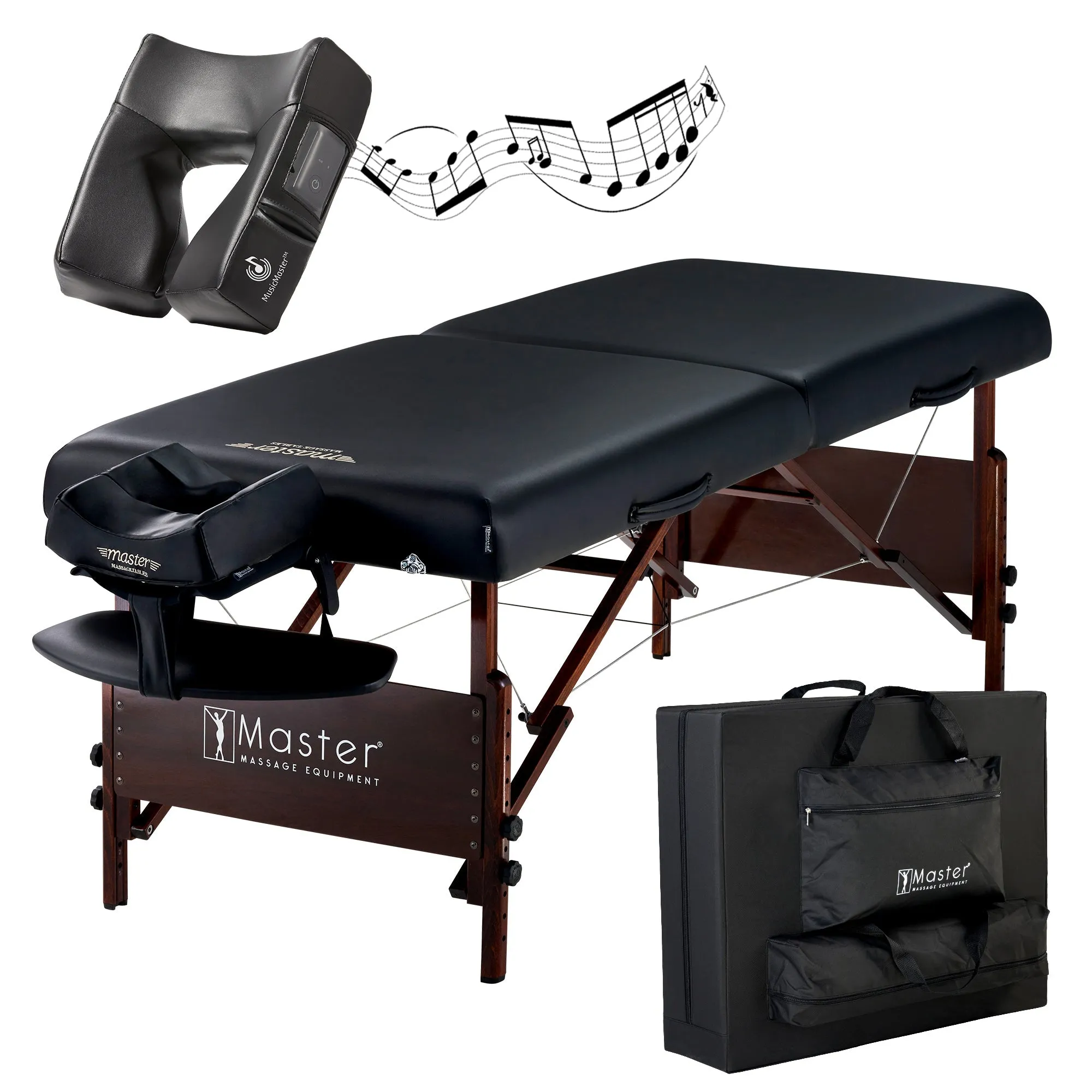 Master Massage 30" DEL RAY™ Portable Massage Table Package with 3" Thick Cushion of Foam for Ultimate Comfort! (Black Color)