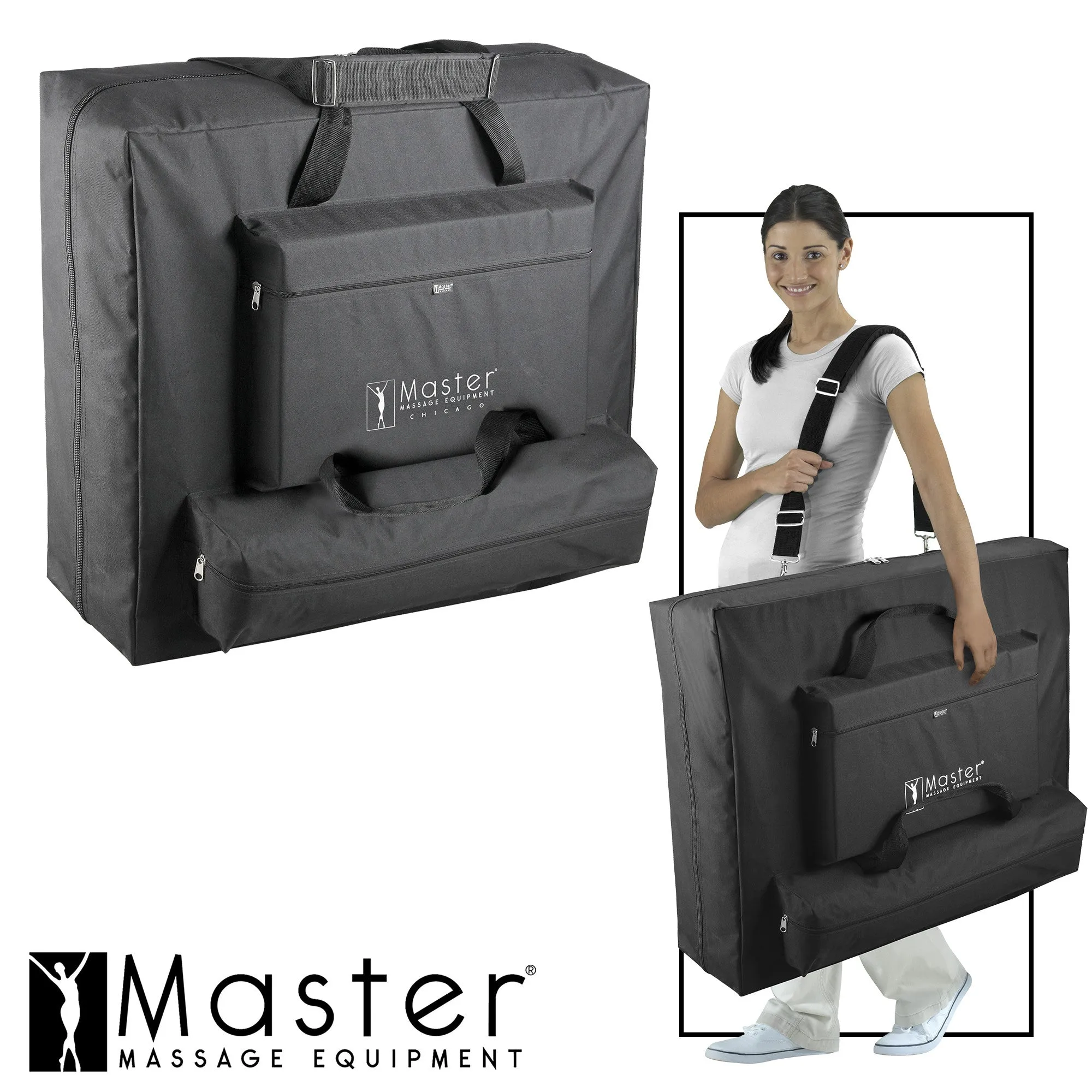 Master Massage 30" DEL RAY™ Portable Massage Table Package with 3" Thick Cushion of Foam for Ultimate Comfort! (Black Color)