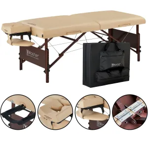 Master Massage 30" DEL RAY™ Portable Massage Table Package with 3" Thick Cushion of Foam for Ultimate Comfort! (Sand Color)