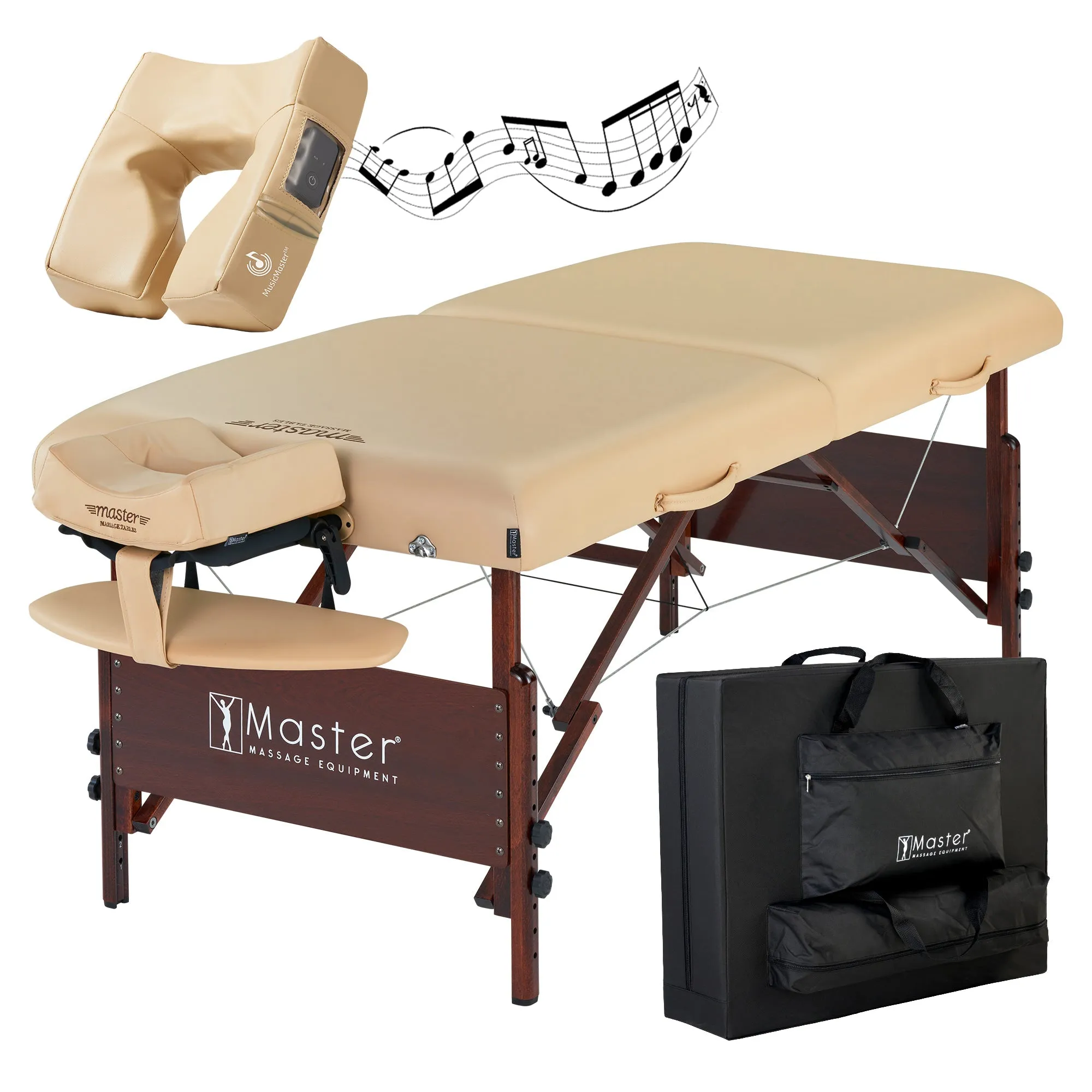 Master Massage 30" DEL RAY™ Portable Massage Table Package with 3" Thick Cushion of Foam for Ultimate Comfort! (Sand Color)