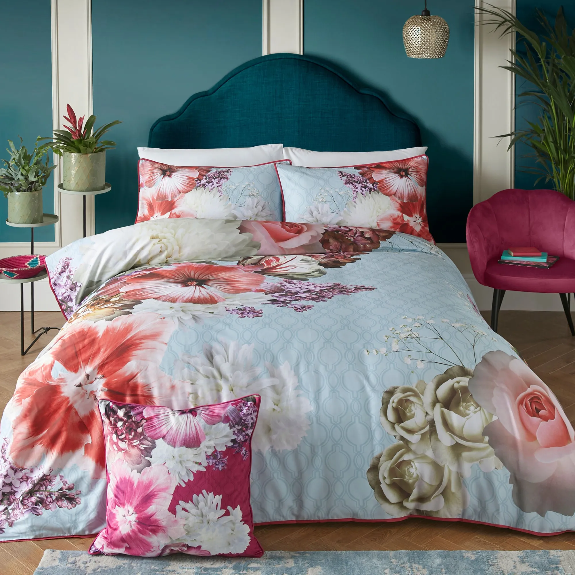 Mayfair Lady Duvet Cover Set by Laurence Llewelyn-Bowen in Blue