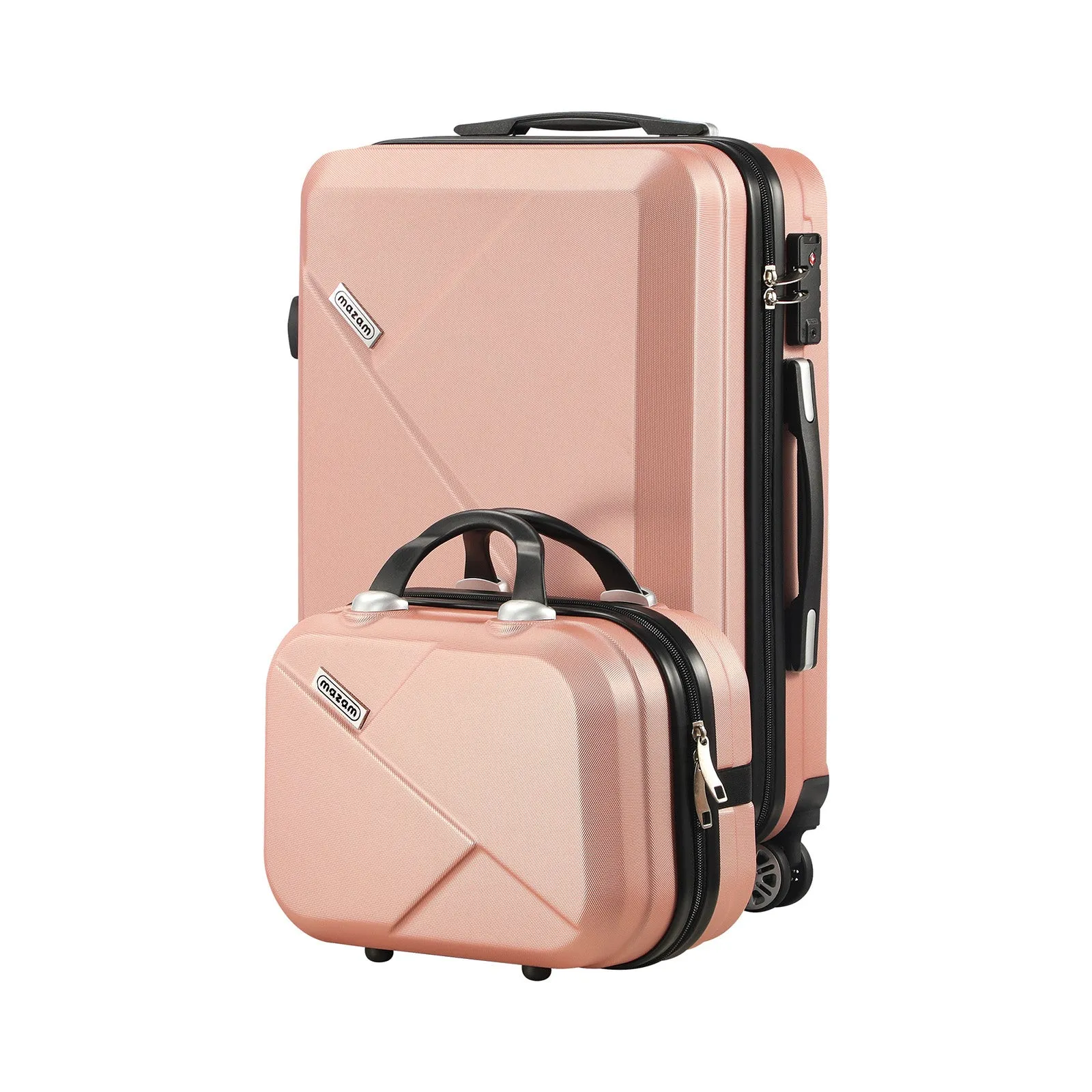 Mazam 2PCS Luggage Suitcase Trolley Set Travel TSA Lock Storage Hard Case Pink